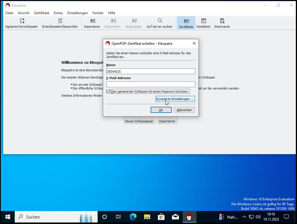 Schlüsselerstellung 2